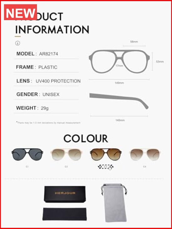 3 Pack Retro Square Aviator Sunglasses Oversized Vintage 70s Classic main image 5